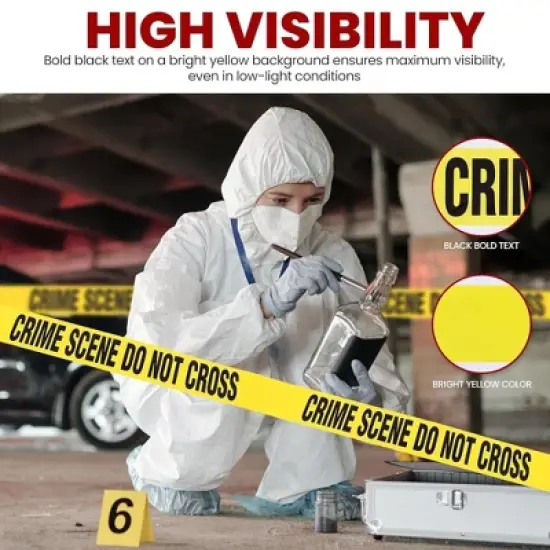 Pyle 4-Pack Crime Scene Do Not Cross Tape - 656 ft. Roll, UV-Resistant Polyethylene Warning Tape (PCSCTX4) image {2}