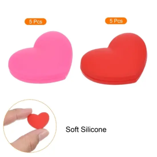 Unique Bargains Silicone Heart-shaped Shock Absorber Tennis Durable Tennis Vibration Dampener 10 Pcs image {2}