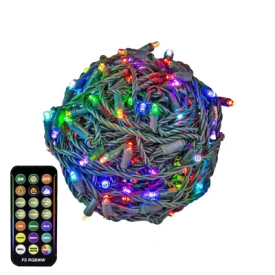 Novelty Lights 100 RGB + Warm White LED Color Changing Mini Light Green Wire image {5}