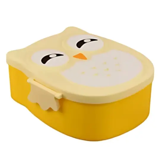 Kitcheniva Owl Shaped Lunch Box With Compartments Yellow image {3}