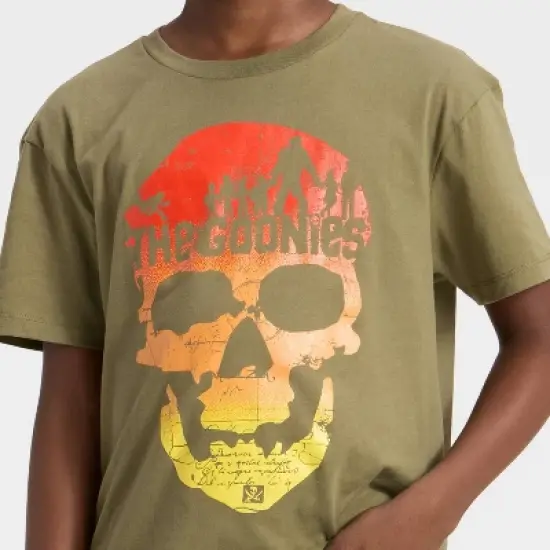 Boys' The Goonies Oversized Short Sleeve Graphic T-Shirt - Olive Green image {1}