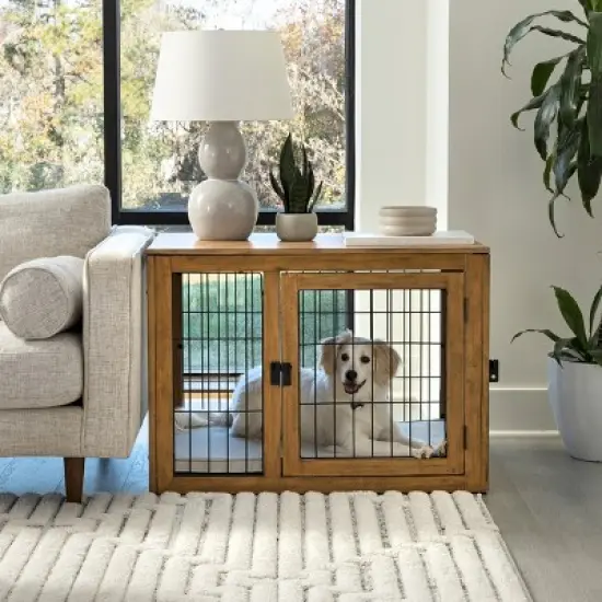 Pet Adobe Furniture-Style Dog Crate, Natural image {6}