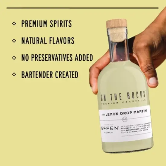 On The Rocks Lemon Drop Martini Cocktail - 375ml Bottle image {6}