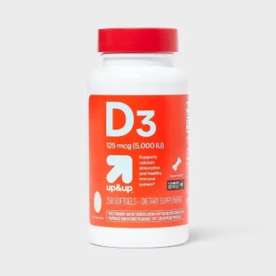 Vitamin D3 125 mcg (5000 IU) Softgels - up&up&trade; image {5}