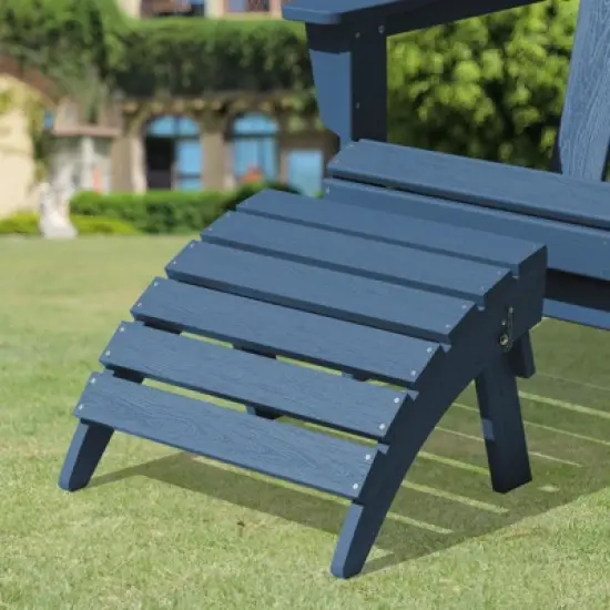 Hyleory HDPE Foldable Outdoor Folding Ottoman Patio Footrest for Adirondack Chairs image {14}