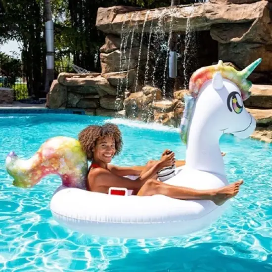 PoolCandy Tube Runner Special Edition Motorized Unicorn Pool Float Ultra Durable Fun In The Sun For Hours Great For Pools, Lakes, And More image {2}