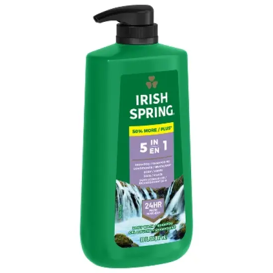 Irish Spring 5-in-1 Body Wash Pump for Men - Fresh Scent  - 30 fl oz image {1}