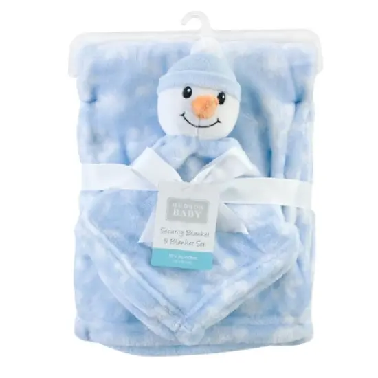 Hudson Baby Infant Plush Blanket with Security Blanket, Snowman, One Size image {1}