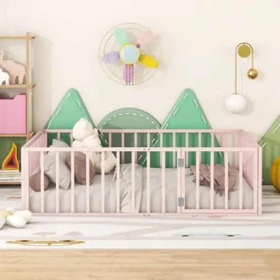 Okak Bed Guard Rails Bed Rail for Kids Bed Side Rails Baby Bedrail Guard with Fence and Door for Twin Full Size Bed image {3}