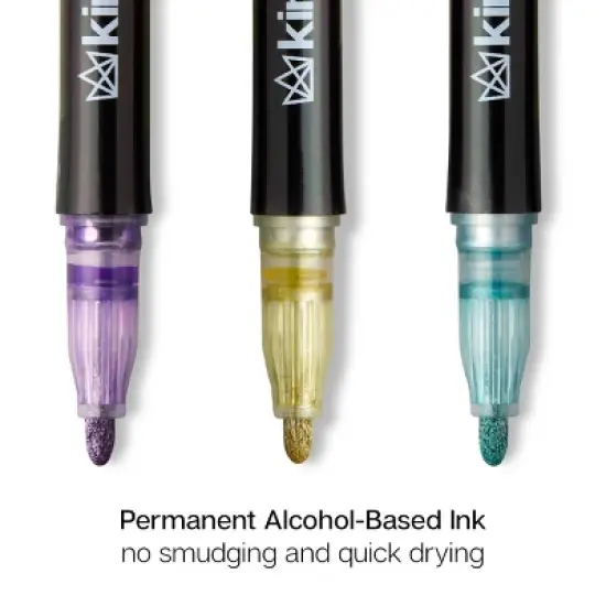 KINGART Outline Markers 12 Metallic Colors image {3}