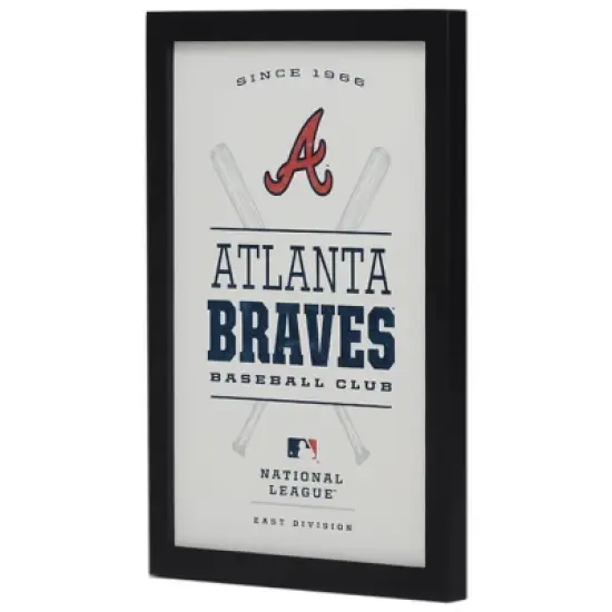 MLB Atlanta Braves Baseball Framed Sign Panel image {1}