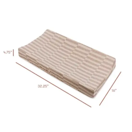 Babyletto Quilted Muslin Changing Pad Cover, GOTS Certified Organic Cotton - Cocoa Stripe image {5}