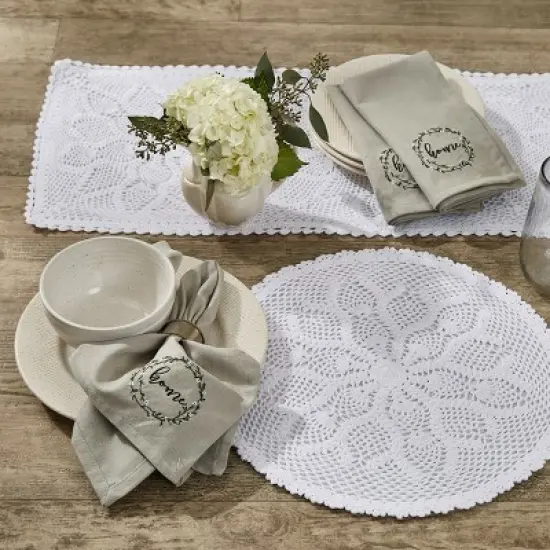 Park Designs Kadia Crochet Lace Table Runner 13" X 36" image {1}