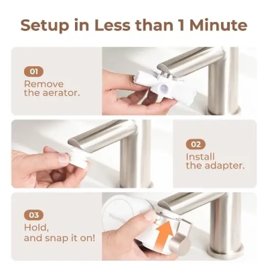 Waterdrop Soft Water Skincare Filter 2.0, 0.01 Micron Bathroom Sink Faucet Water Filter, Includes Extra BFTF1-3 Filter image {5}