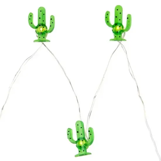 Northlight LED Cactus Fairy Lights - Warm White - 2.75' Silver Wire - 10ct image {4}