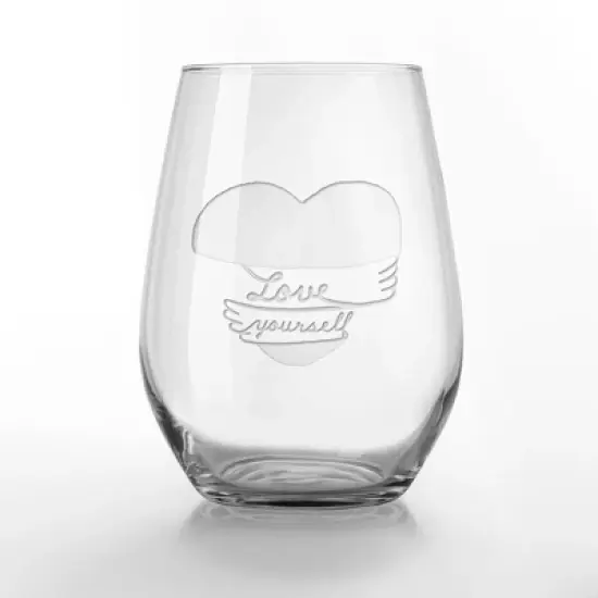 Creative Products Love Yourself Heart Hug Stemless Wine Glass image {3}