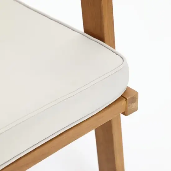 LuxenHome Outdoor Acacia Wood Rope Back Loveseat with Cushions and Coffee Table Set image {9}