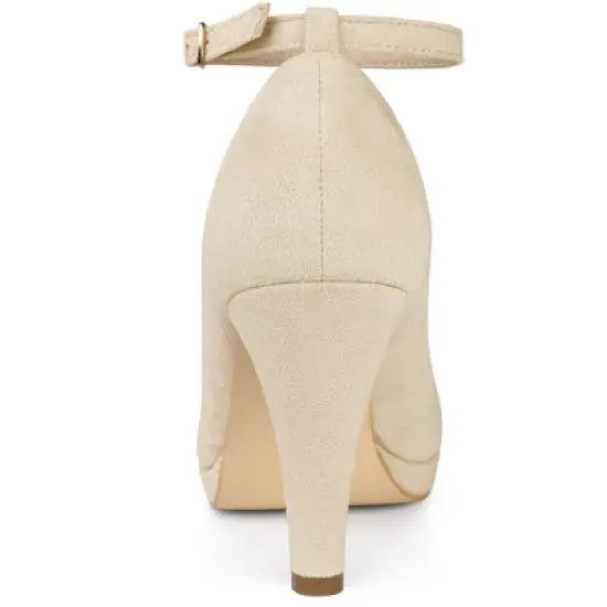 Perphy Mary Jane Pump Ankle Strap Round Toe Stiletto Heels Pumps for Women image {2}