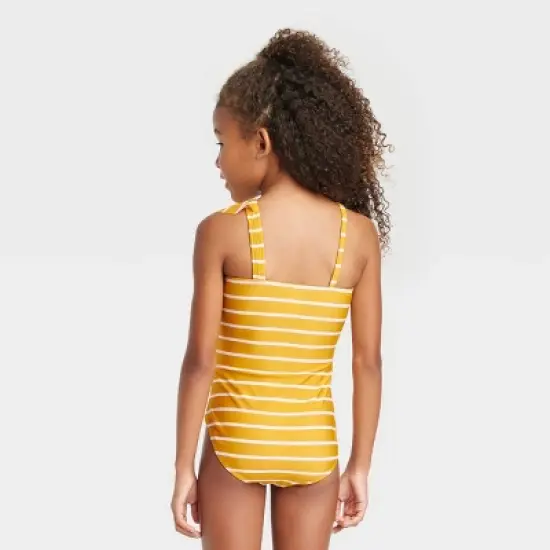 Girls' Striped One Piece Swimsuit - Cat & Jack&trade; Yellow image {2}