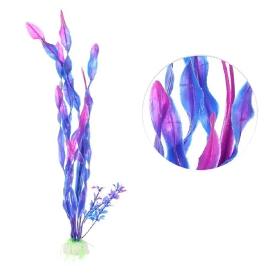 Unique Bargains Plastic Artificial Water Plants Aquarium Decorations Grass Purple 12.2" Height 1 Pc image {2}