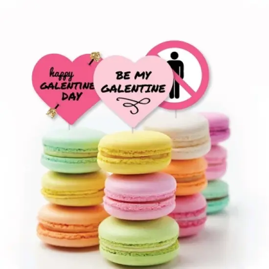 Big Dot of Happiness Be My Galentine - Dessert Cupcake Toppers - Galentine's and Valentine's Day Party Clear Treat Picks - Set of 24 image {4}