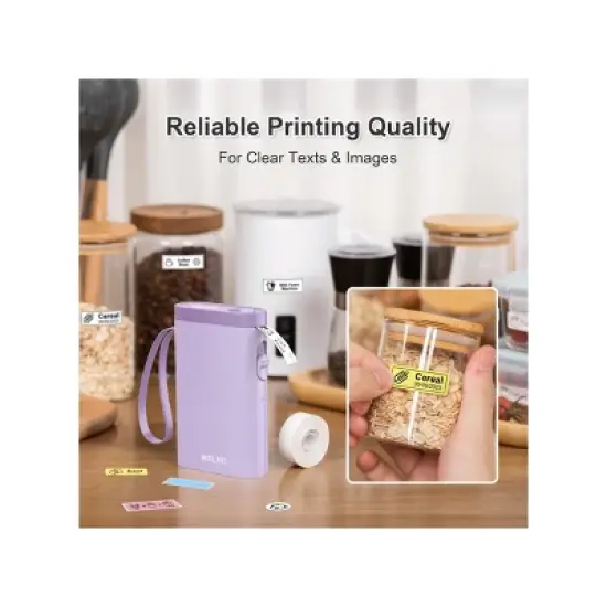 Nelko P21 Bluetooth Label Printer Purple with 14x40mm 100pc Roll and 14x40mm 180pc Roll image {6}