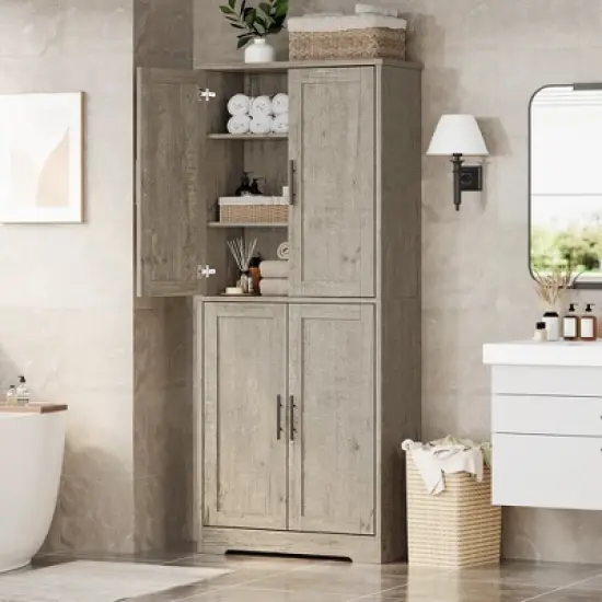 CuisinSmart 70in Tall Kitchen Pantry Cabinet,Freestanding Storage Cabinet with 4 Doors and Adjustable Shelves,Large Utility Wooden Coffee Bar Cabinet image {11}