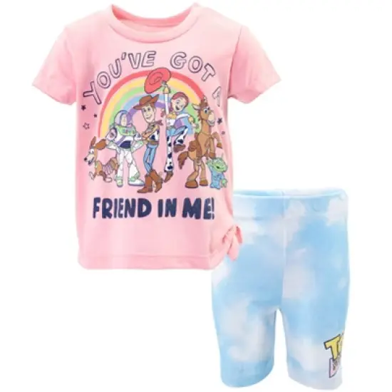 Disney Lion King Toy Story Moana Simba Nala Jessie Woody Girls T-Shirt & Bike Shorts Outfit Set Infant to Little Kid image {9}