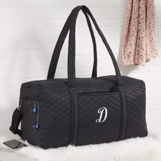 Personalization Mall Embroidered Quilted Duffel Bag image {1}