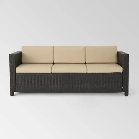Puerta Wicker Patio Sofa - Christopher Knight Home image {6}