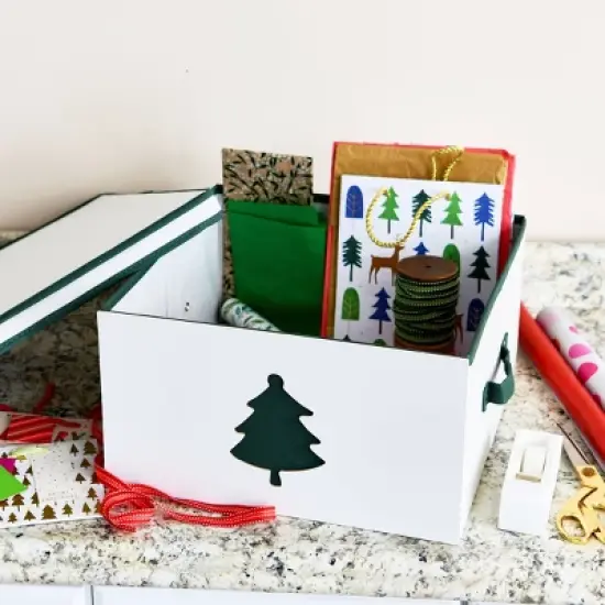 Household Essentials Large Holiday Storage Box Green image {1}