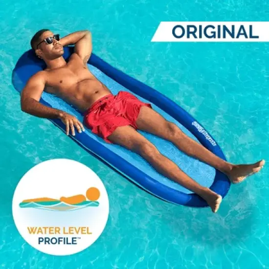 SwimWays Spring Float Inflatable Pool Lounger with Hyper-Flate Valve image {3}