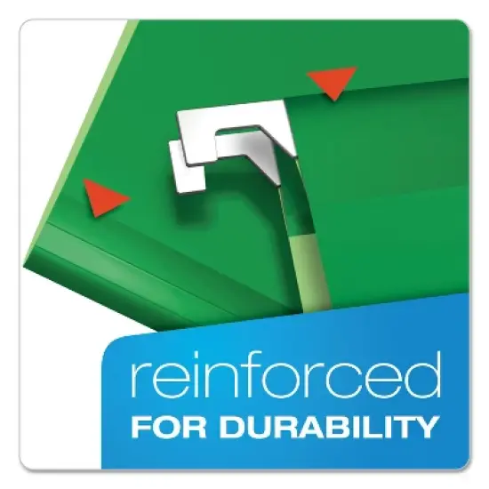 Pendaflex Reinforced Hanging Folders 1/5 Tab Letter Bright Green 25/Box 415215BGR image {1}