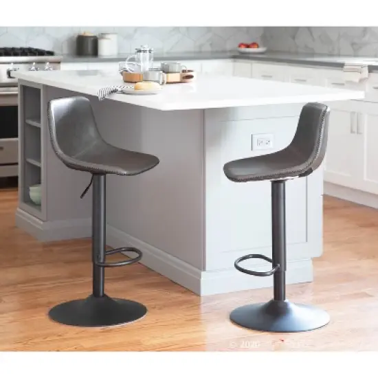 Set of 2 31.25" Duke Industrial Adjustable Height Barstools - LumiSource image {13}