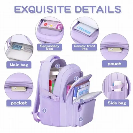 Kids Backpack for Girls School Backpack with Lunch Box 3Pcs Set Pencil Case Bookbag Cute Elementary Students Daypacks image {5}