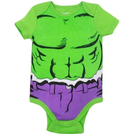Marvel Avengers Captain America Spider-Man Thor Hulk Cosplay Short Sleeve Baby Bodysuit and Hat Newborn to Infant image {1}