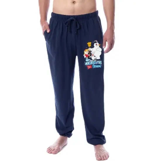 Frosty the Snowman Mens' Celebrate The Season Sleep Jogger Pajama Pants Black image {3}