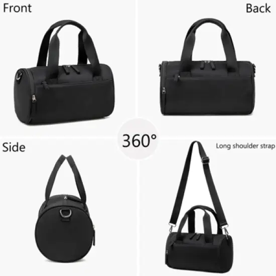 Mini Gym Bag for Women Girls Cute Small Duffle Bag Workout Sport Bags for Dance,Fitness,Yoga (Black) image {2}