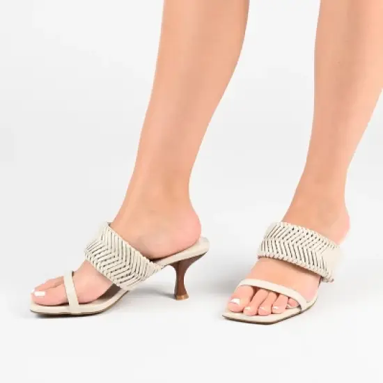 Journee Collection Womens Monyka Tru Comfort Foam Woven Slip On Pump image {8}