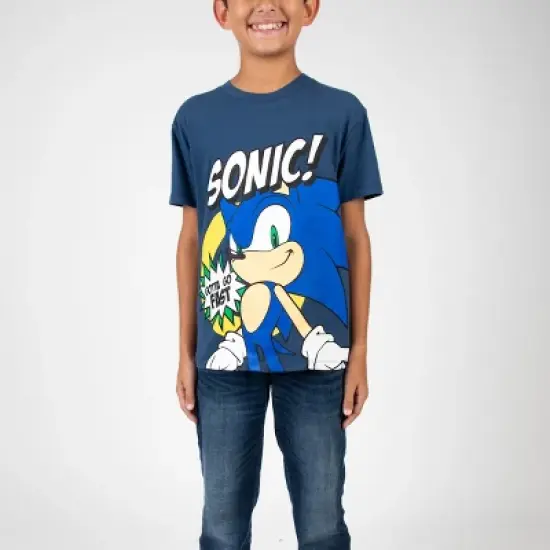Sonic The Hedgehog Characters Crew Neck Short Sleeve 4pk Boy's Tees image {1}