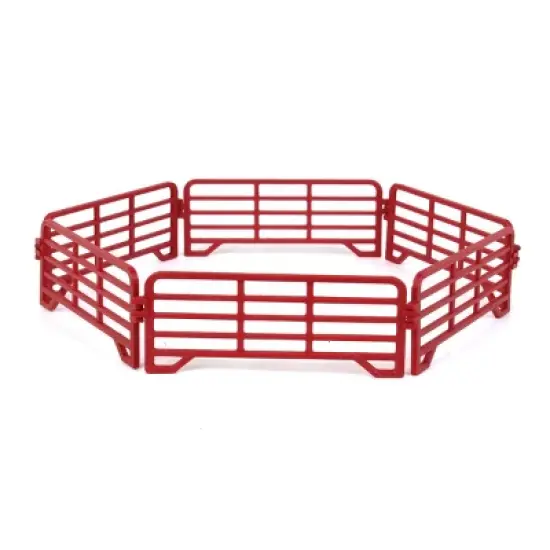 3D to Scale 1/64 6 Pack of 3D Printed Red Plastic Interlocking Fence Panels 64-318-R image {1}