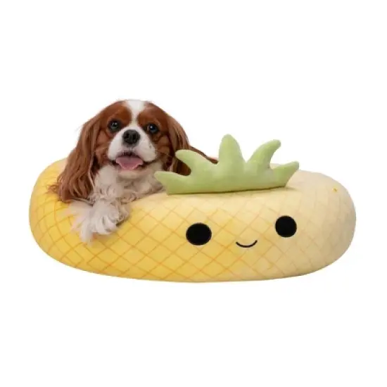 Squishmallows Maui The Pineapple Cat and Dog Bolster Bed - Yellow image {7}