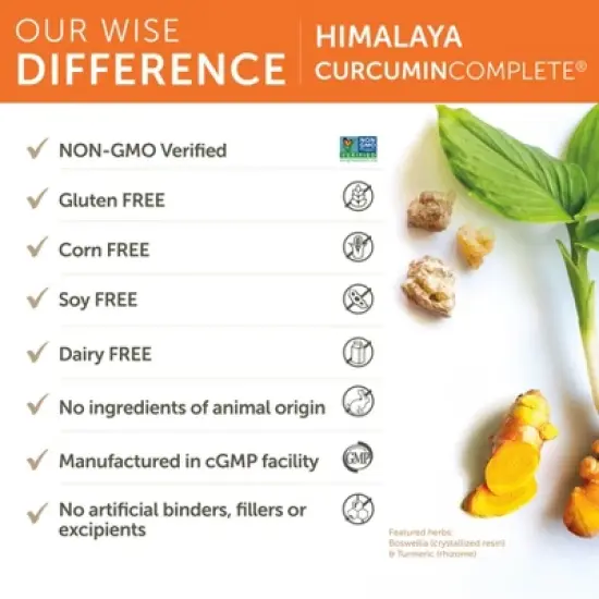 Himalaya Curcumin Complete for Joint Support, 372 mg, 60 Capsules, 1 Month Supply image {1}