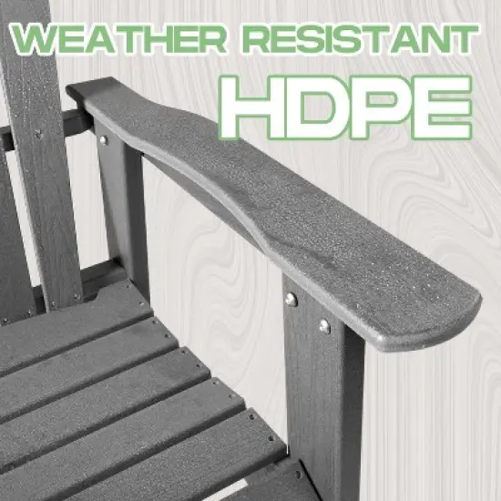 Folding Adirondack Chair, Heavy All-Weather Oversized Folding HDPE Outdoor Lawn Chair for Poolside Backyard Lawn image {6}