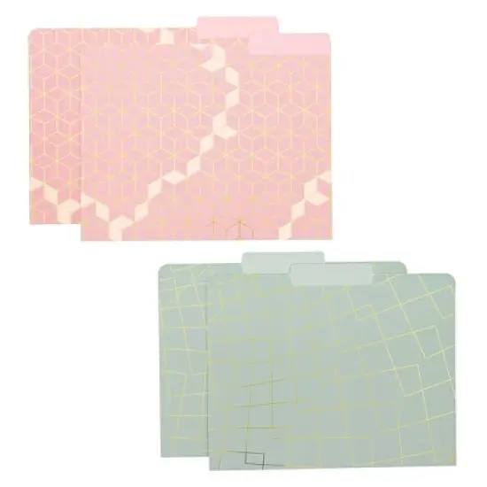 Paper Junkie 12 Pack Decorative File Folders with Gold Foil Geometrical Accents, 1/3 Cut Tab, for Office, Home Students, Letter Size, 11.5 x 9.5 in image {5}