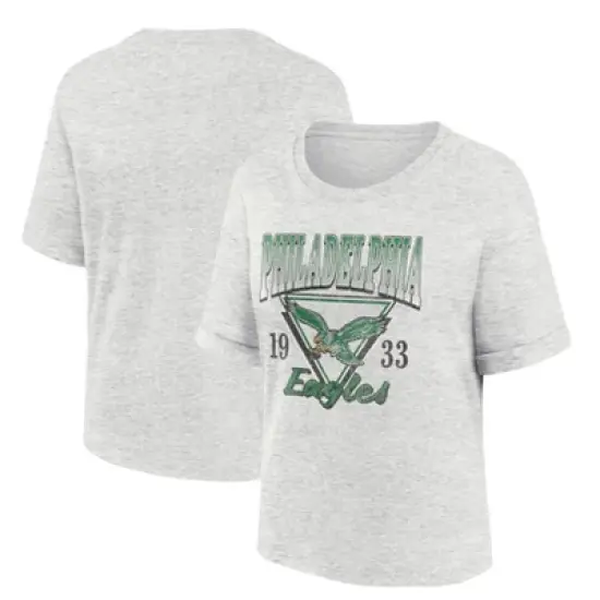 NFL Philadelphia Eagles Women's Oatmeal Heather Rolled Sleeve T-Shirt image {2}