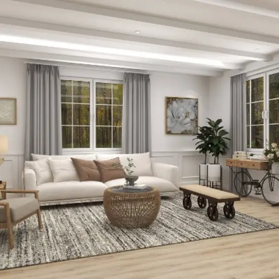 Industrial Wood Bench Brown - Olivia & May image {13}