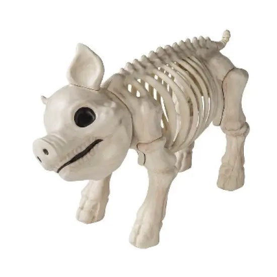 Morris Costumes 24 1/4" Standing Pig Skeleton Halloween Decoration image {1}