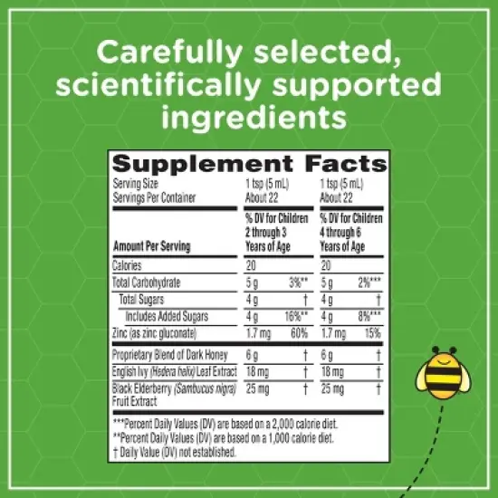 Zarbee's Kid's Cough + Mucus Daytime with Honey, Ivy Leaf, Zinc & Elderberry - Mixed Berry - 4 fl oz image {6}