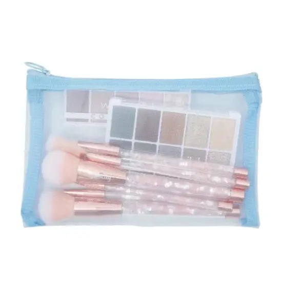 Glamlily 8-Piece Mesh Makeup Bag Sets for Traveling, Trips, Weekender, Cosmetic Storage Holder & Pencil Organizer image {4}